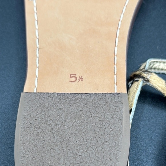 Sam Edelman Gigi thong sandal leopard Brahma hair leather size 5.5 - Picture 6 of 7